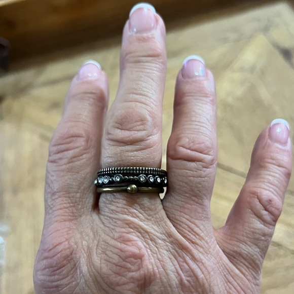 Silpada K&R Destination Brass 3 Ring set KRR 0091 9 - Picture 5 of 5